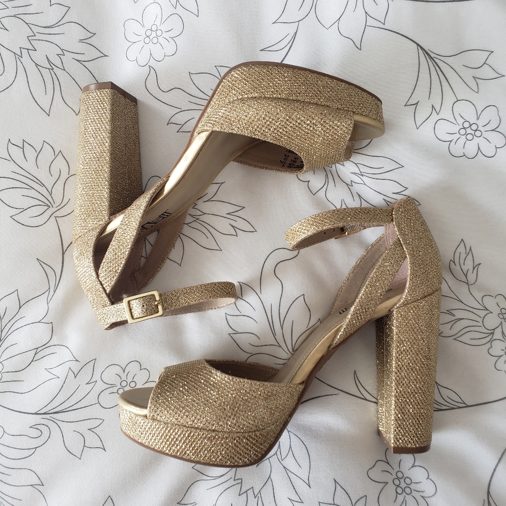 Glitter Block Heels